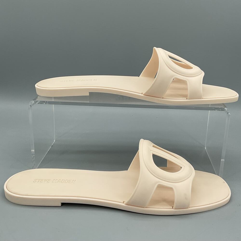 NEW Steve Madden Women's Jellie Jelly Slide Sandals Bone Size 9